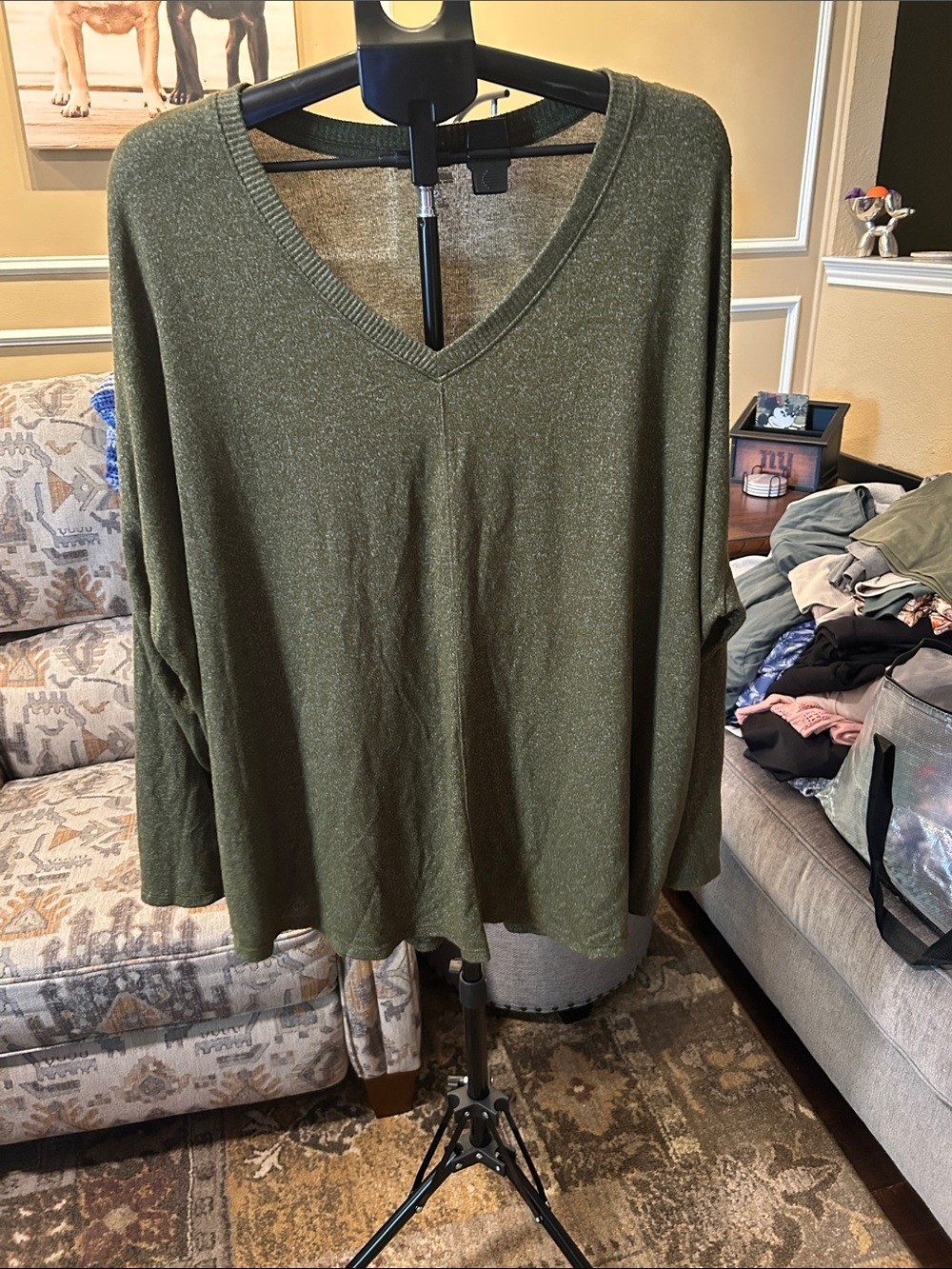Sonoma Olive Green V-Neck Sweater